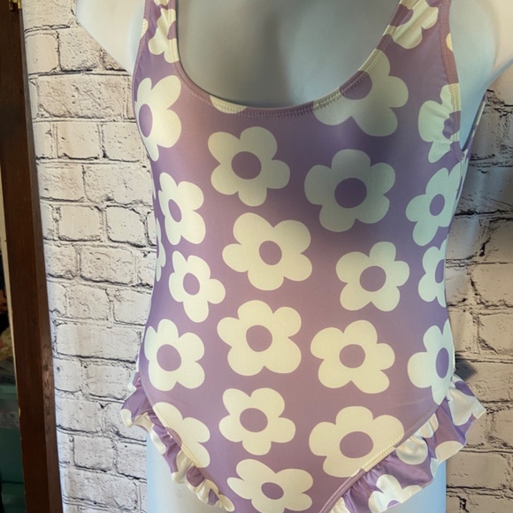 Sugar Thrillz Ruffle Retro Flower 1pc  Swim Suit, Size L - Picture 3 of 9